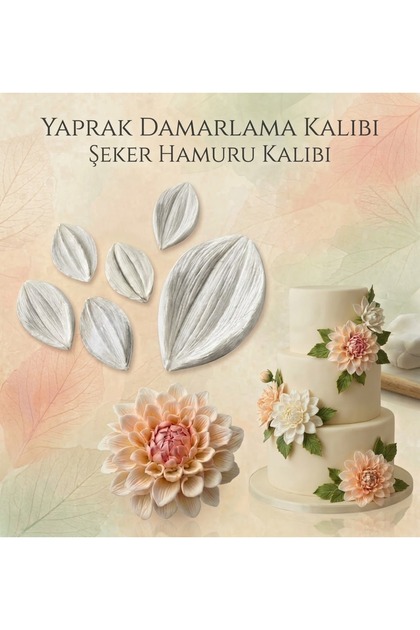 Silikon yaprak damarlama kalıbı şeker hamuru kalıbı çiçek kalıbı fondan kalıbı pasta süsleme