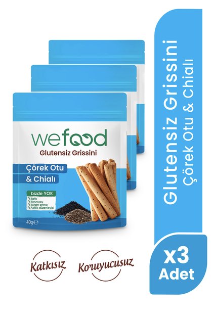Glutensiz Grissini Çörekotu & Chia 40 g 3'lü