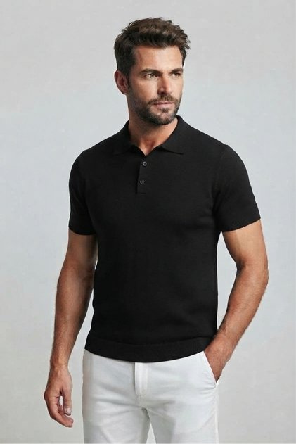 Maicon 100% Cotton Polo Collar Knitwear T-Shirt