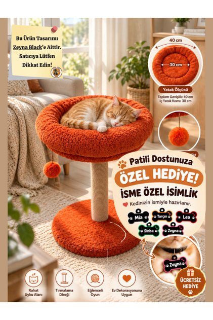 2 in 1 | Cat Scratching Board | Cat Round Bed | 40 cm Mattress 55 cm Length