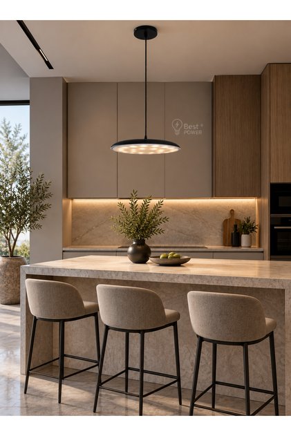 ثريا علاقي مودرن LED بتصميم الطبق الطائر 3 إضاءات - نجفة سقف عصرية (موديل 1033-40)