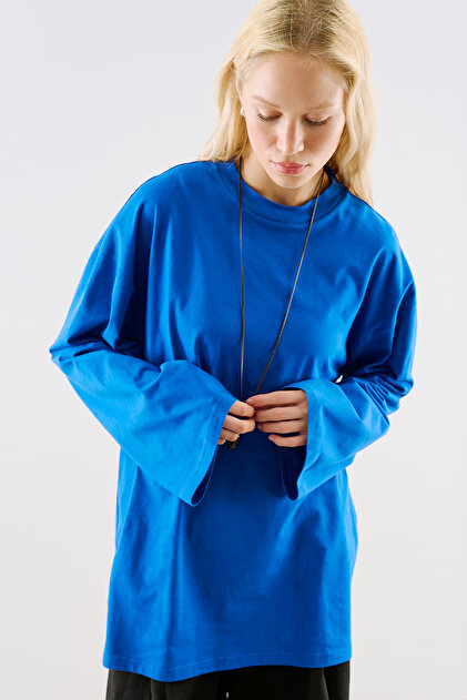 Wide Sleeve Oversize Tshirt Electric Blue