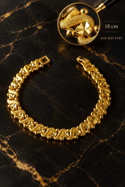 Bileklik LUXE Seri Yeni Sezon Altın Renk Kaplama + Hediye Paket