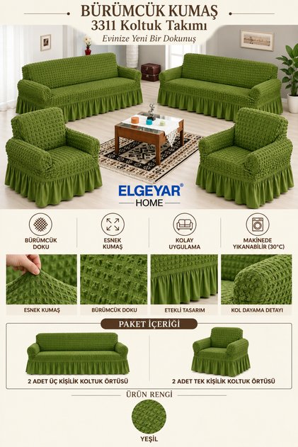 Bürümcük Armchair, Sofa, Sofa Bed Cover, Sofa Cover 3 3 1 1