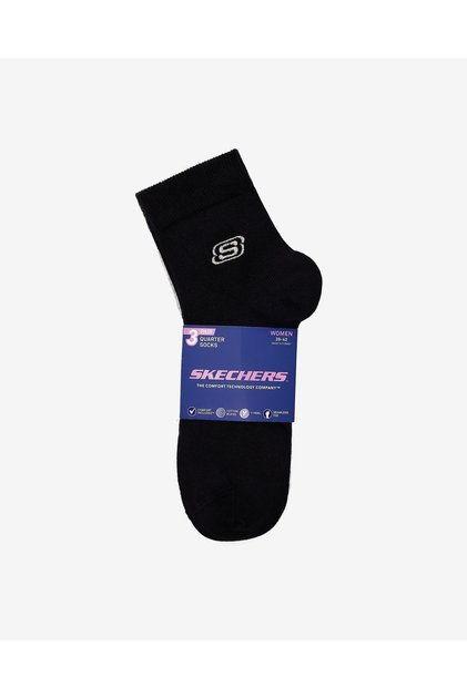 3 Pack Shiny Logo Above Ankle Socks Women's Black-White-Grey Socks S2520319-3474
