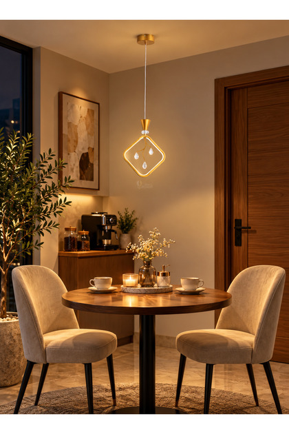 Modern LED Pendant Light 7279-1 with 3 Lighting Levels, 80cm Adjustable Length, and 17W Power