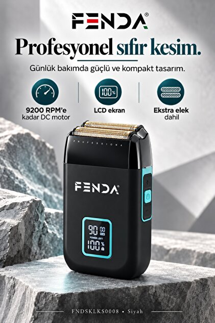 Profesyonel Sıfır Kesim Tıraş Makinesi Siyah FNDSKLKS0008BL