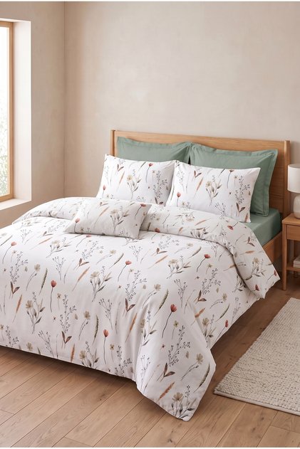 طقم غطاء لحاف مزدوج من Eflora مع ملاءات مطاطية بنمط زهور