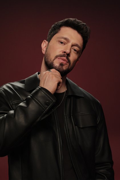 Men's Black Classic Collar Magnetic Closure Seasonal Comfort Fit Leather Coat with Pockets A62Y6105