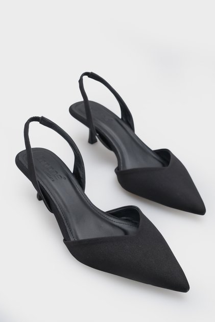Esmerelda Pointed Toe Women's Shoes with Back Strap and Medium Heel