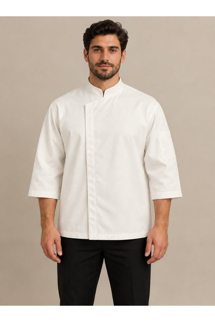 KS-21 Oversize İsim nakışlı Şef ceketi - Yarım Kol