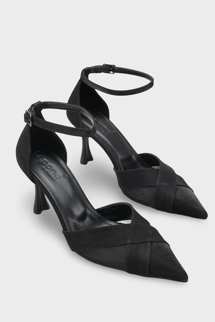 Patsy Mid-Heeled Open-Back Satin Pointed-Toe Women's Shoes