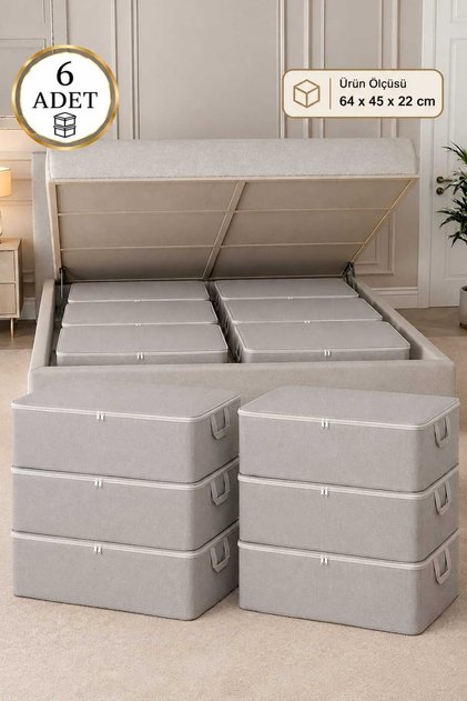 6 Pieces of Sofa Bed Storage Bag - under Bed Organizer Bag 64 X 45 X 22 cm