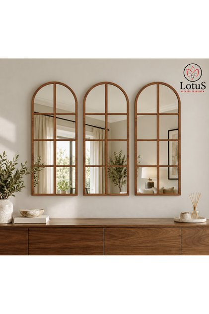 3'lü Aynalı Pleksi Duvar Dekoru Seti 70x30 cm Modern Dekoratif Duvar Aynası