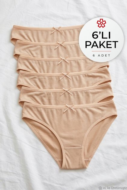 Bamboo Bikini Women's Panties Skin Color 6 Pack