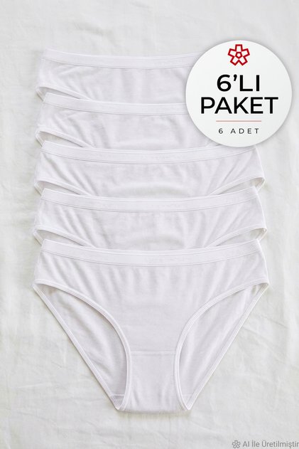 Bamboo Belted Bikini Women's Panties White 6-Pack
