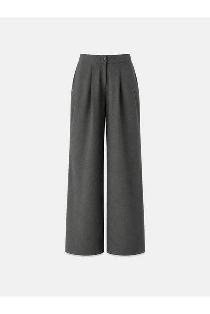 Kadın Gri Oversize Pantolon