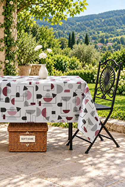Pvc Fiber Tablecloth – Wipeable, Waterproof, Modern Pattern, for Kitchen and Dining Table