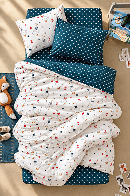 Morton 100% Cotton Ranforce Single Child Duvet Cover Set