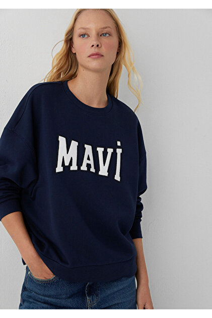 Logo Baskılı Lacivert Sweatshirt 1S10580-80872