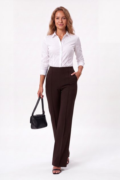Women's Wide Leg Pants with Elastic Waist, Loose, Stretchy, Knitted, Striped, Short and Long Lengths