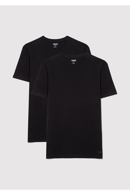 2-Piece Crew Neck Men's Basic T-Shirt Fitted / Fitted Cut0611283-900