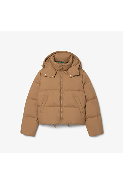 Kadın Regular Fit Kapüşonlu Kahverengi Mont