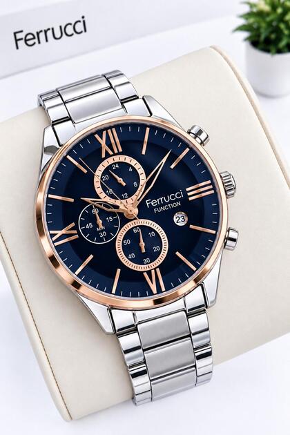Inner Functions Active Calendar and Day 30m Water Resistant Steel Cord Men's Wrist Watch Vs.Bl