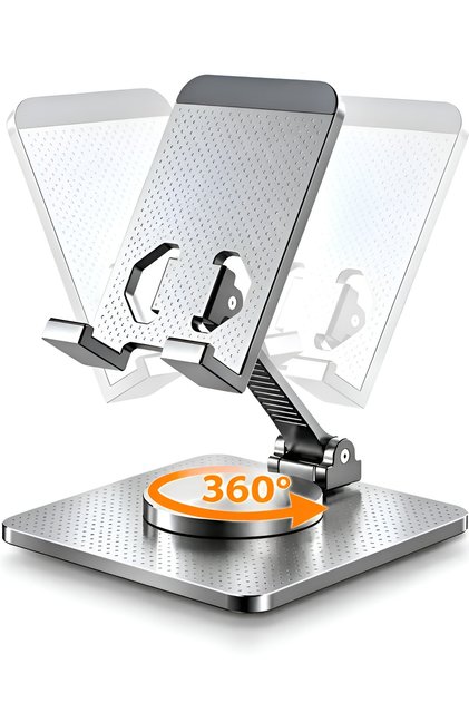Metal Katlanabilir Masaüstü Telefon Tutucu ve Tablet Standı 360 Derece Dönen Ayarlanabilir Stand
