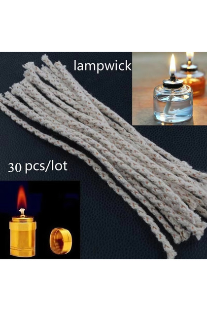A 30pcs/lot Cotton Core Wick For Kerosene Alcohol Lamp Durable Wicks For DIY Wheel Kerosene Oil Ligh