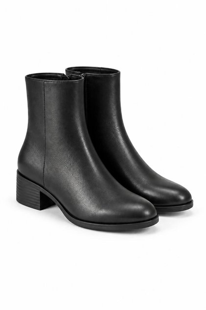 Aurelia Black Rustic Women's Casual Modern Flat Stylish Short Heeled Boots & Booties
