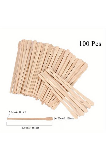 100Pcs-88mm Round 500PCS Woman Wooden Hair Removal Stick Disposable Depilation Spatula Wax Sticks Wo
