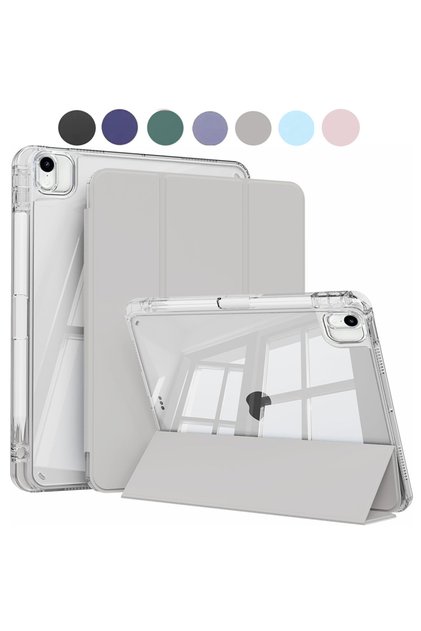 For iPad Air 11 2025 Gray White For iPad Air 4/5/6/7 11" M2 M3 2024 2025 Case with Pencil Holder, Ha