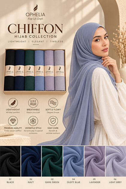 Chiffon Hijab Set Bundle – Soft Lightweight Everyday Scarves