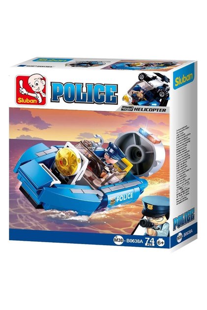 Set de construcție Poliție, 74 piese, Hovercraft de poliție -