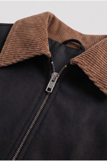 Relax Kadife Yaka Detaylı Unisex Kumaş Ceket