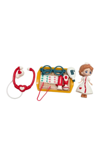 Set Păpușă Asistentă Medicală cu Accesorii Doctor și Stetoscop, Jucărie Educativă de Rol pentru