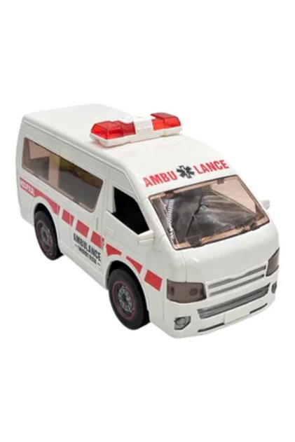 JUCĂRIE AMBULANȚĂ CU TELECOMANDĂ, LUMINI ȘI SUNETE