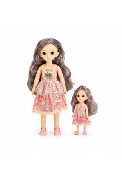 Set 2 Mini Păpuși cu Articulații, Jucării Interactive pentru Copii, Figurine Articulate pentru Joc