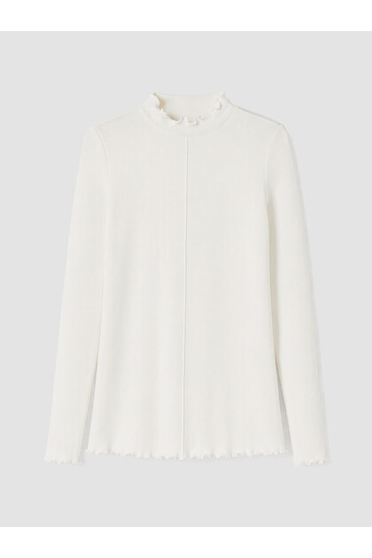 Two Mt Shop Quality Lcw Modest White Interlock Plain Tight & Slim Long Sleeve Women's Bodysuit