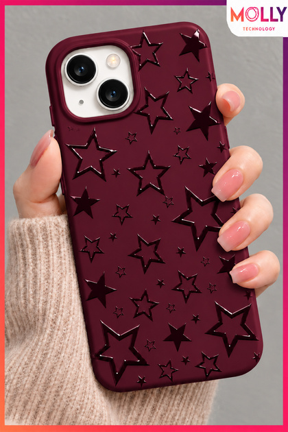 Cherry Glossy Star Pattern Silicone Case for iPhone 13/14