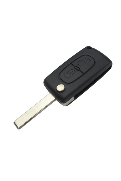 Carcasă cheie Peugeot 206 307 308 407, 2 butoane, lamă HU83, suport baterie placat pe spatele carcasei