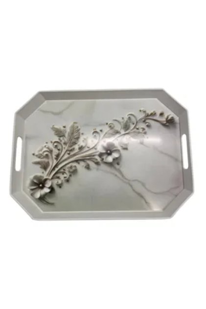 Tavă Hexagonală Mare BELMA 36 x 26,5 cm, Tavă Decorativă Elegantă pentru Servire și Aranjamente