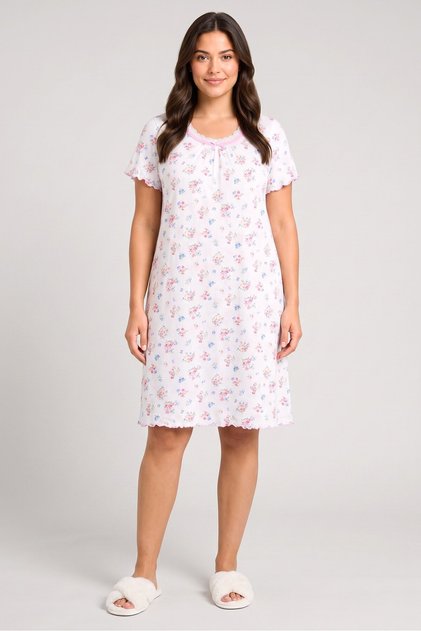 Sophia By Women Floral Print Short Sleeve Sleepwear Dress, Multicolor