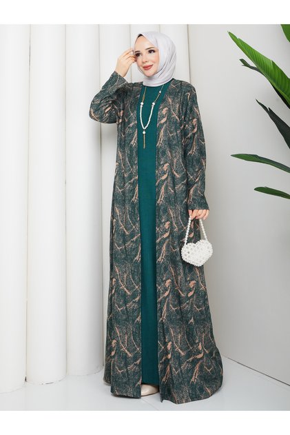 Plus Size Patterned Knitted Fabric Dress