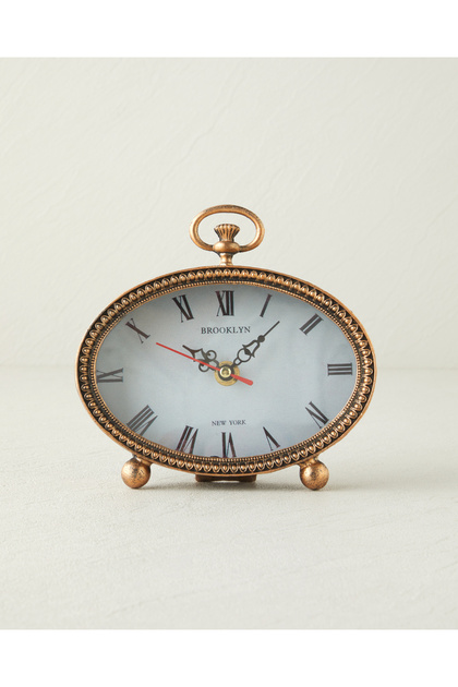 Marsel Metal Masa Saati 16,3x4,5x15,6 cm Bronz
