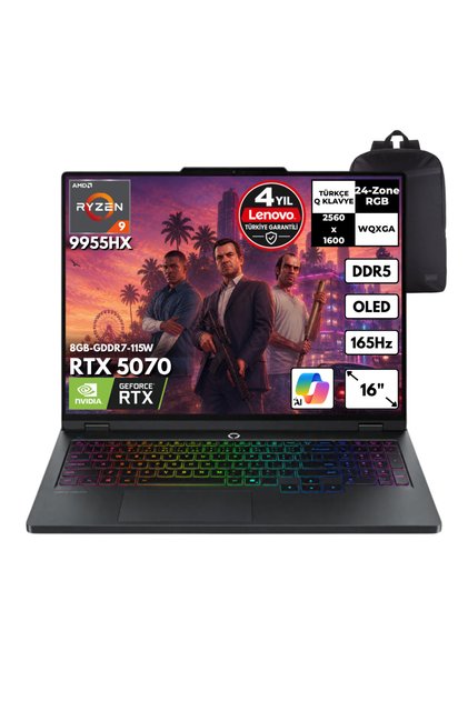 Legion Pro5 16AFR10 R9-9955HX 48GB 2TB RTX5070 115W 16" Win11 Home +S.Çantası 83F2001XTRHMF31