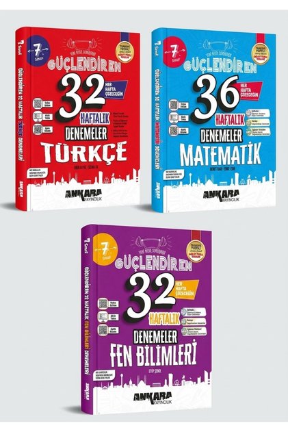 ANKARA YAYINLARI 7.SINIF GÜÇLENDİREN 32 HAFTALIK 3 BRANŞ SET