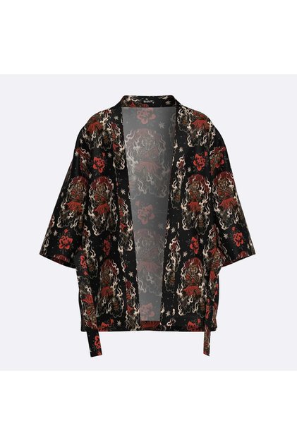 Oversize Japanese Samurai Tiger Unisex Kimono