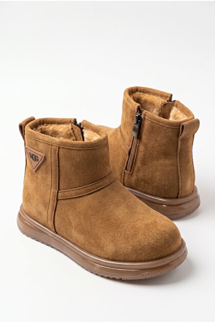 Children'S, Fur Lined, Zippered, Thick Soled, Winter Boots